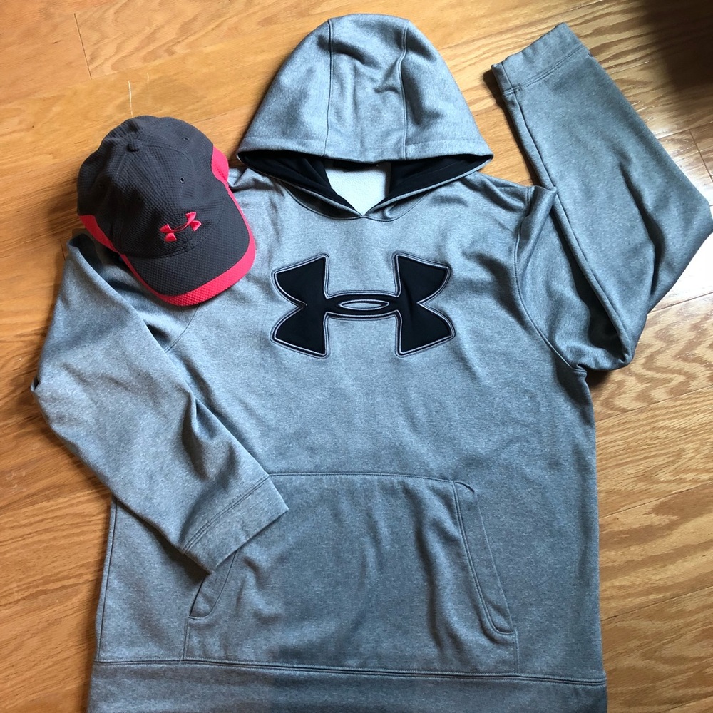 Under Armour sweatshirt AND hat
